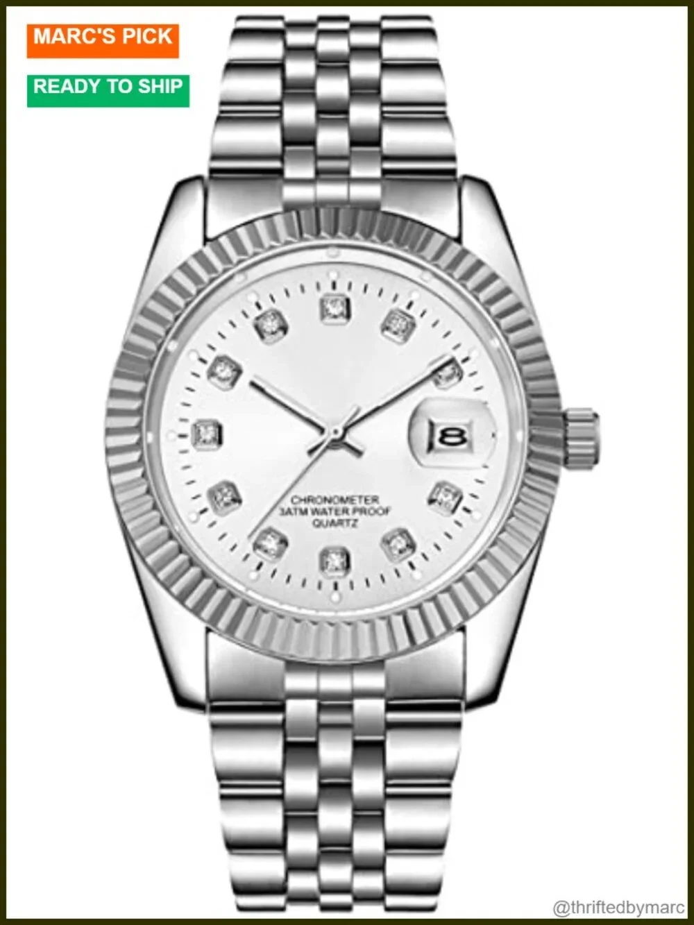 Men's Classic Analog Quartz Watch Date Stainless Steel Waterproof Casual